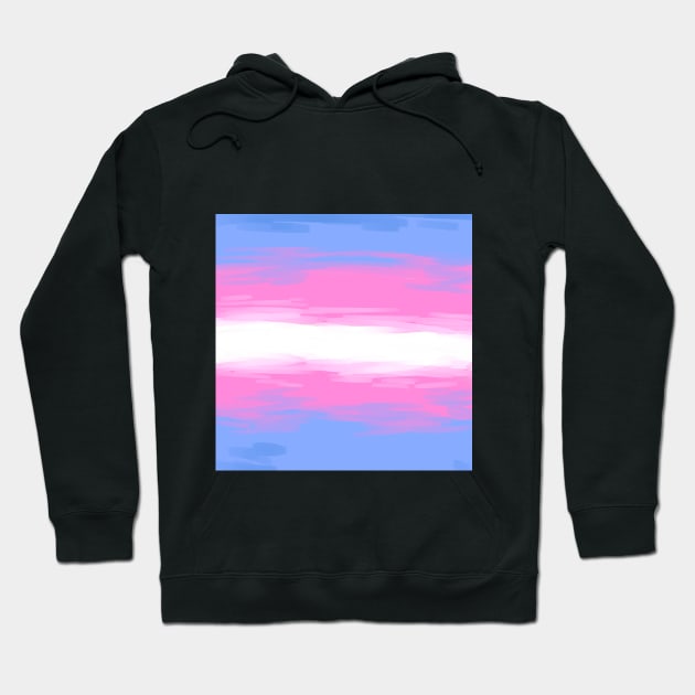 Painted Transgender Pride Flag Hoodie by RiverKai